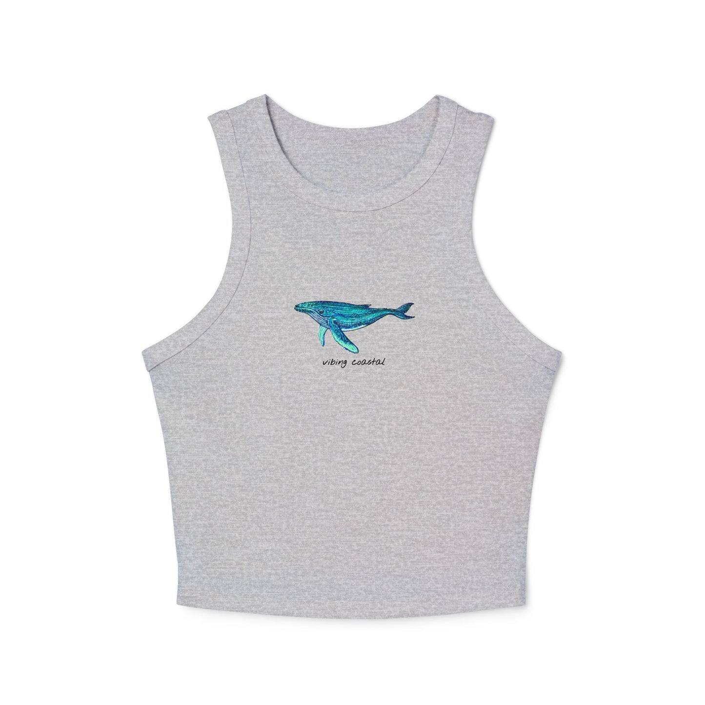 Cropped Fitted Racer Tank | Whale