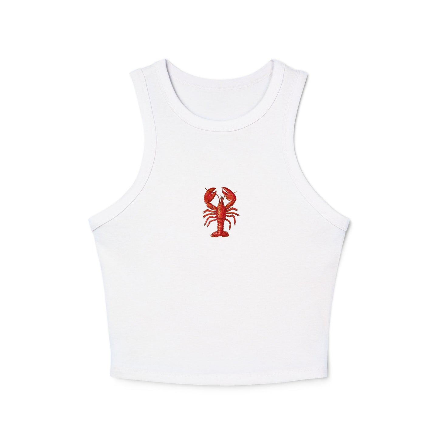 Cropped Fitted Racer Tank Top | Lobster