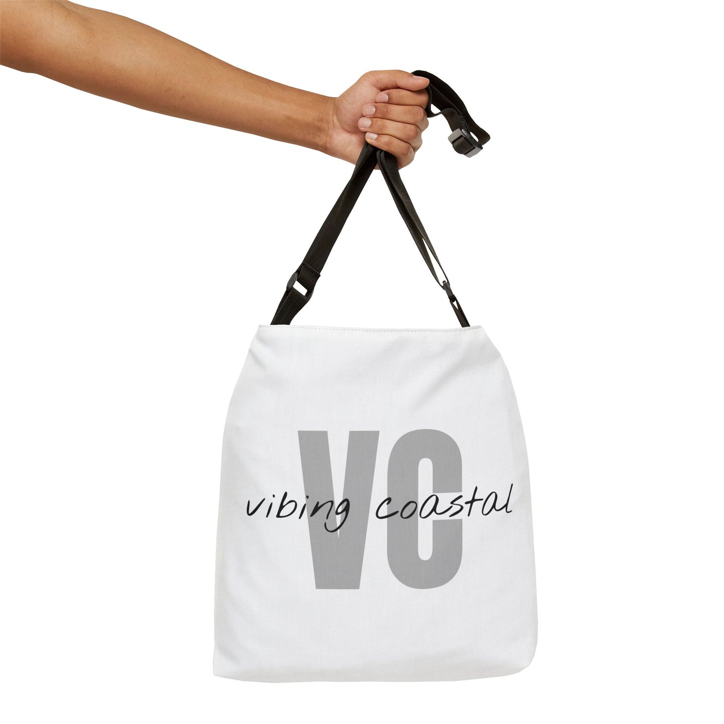Vibing Coastal Tote Bag | Clam White
