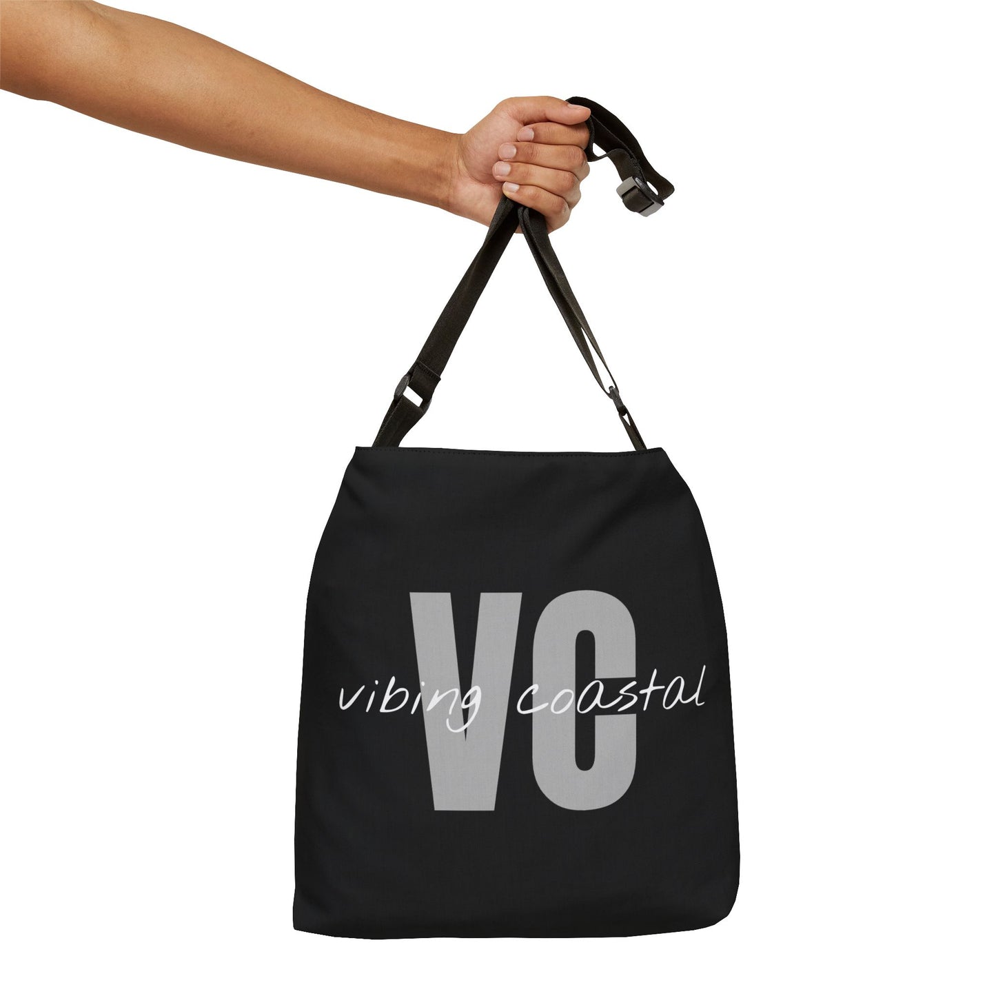 Vibing Coastal Tote Bag | Black