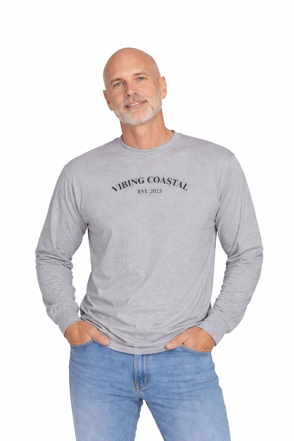 Men's Ultra Cotton Long Sleeve Tee | Vibing Coastal EST 2025