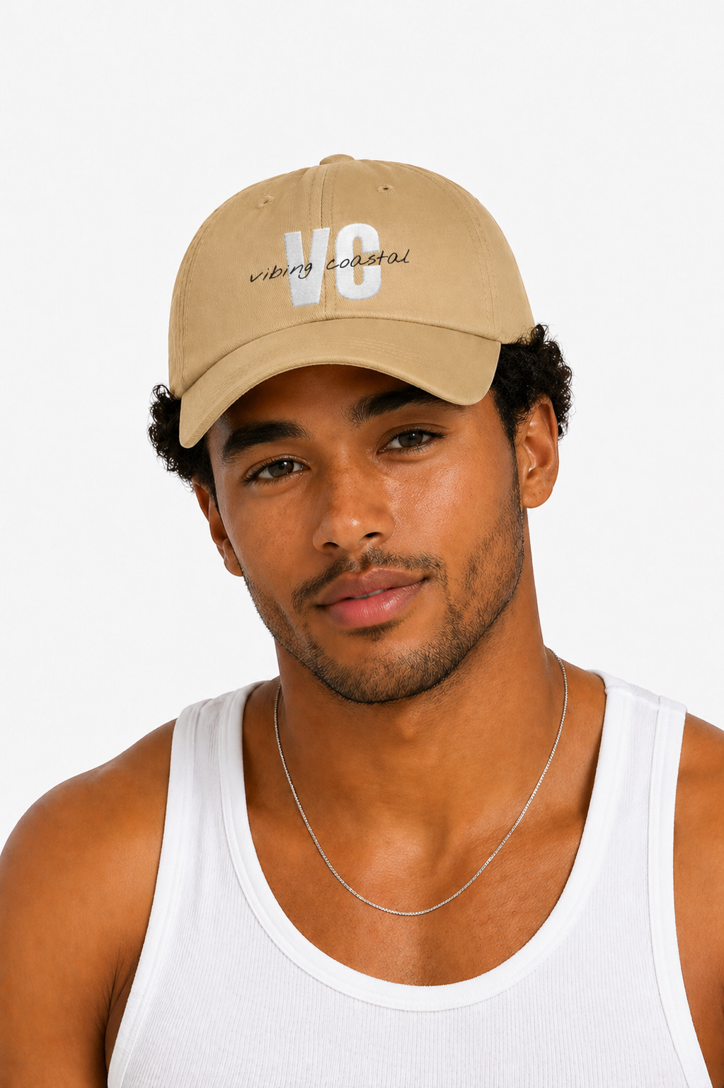 Vibing Coastal VC Logo Cap | Sand