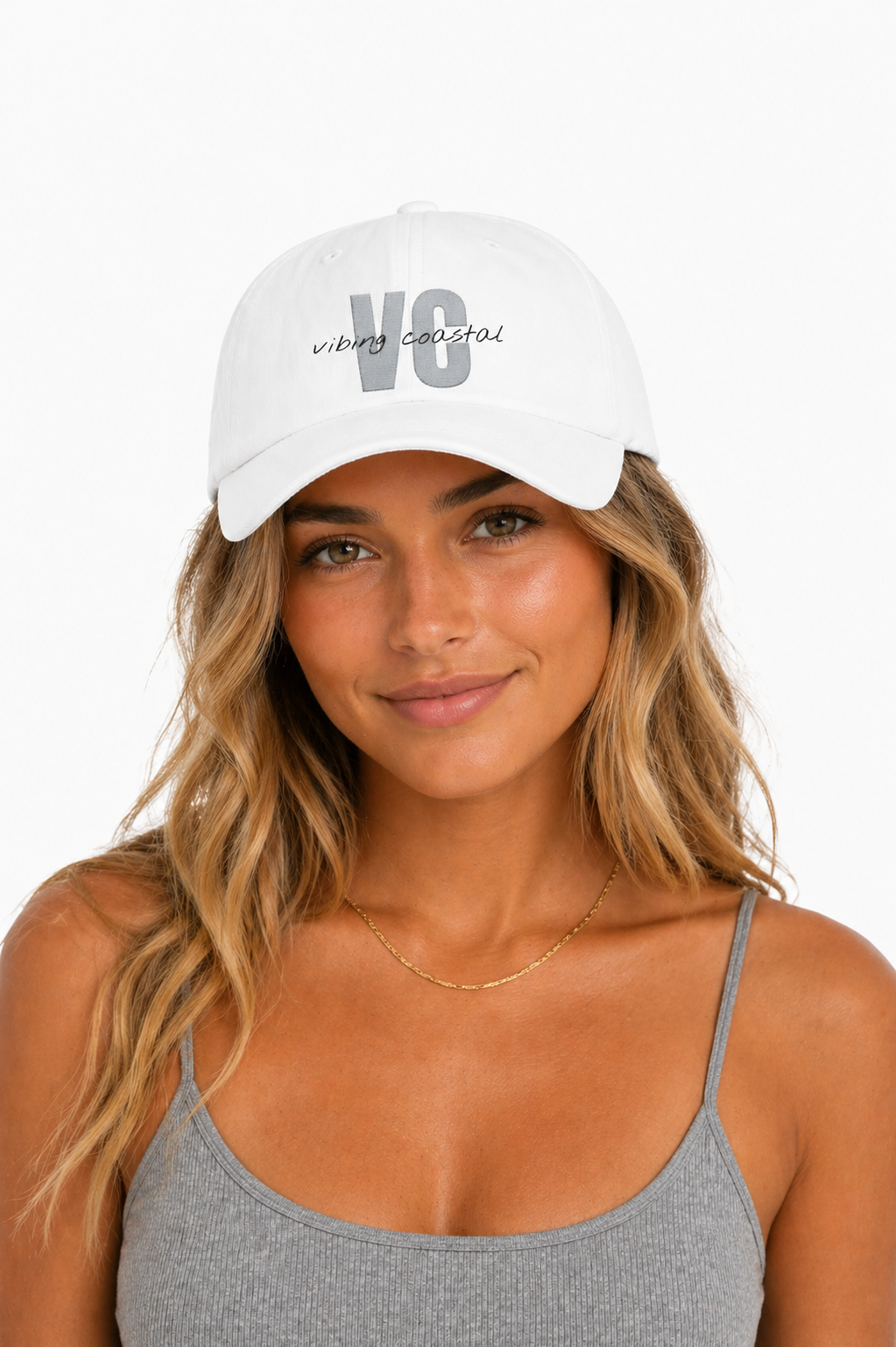 Vibing Coastal VC Logo Cap | Cloud White
