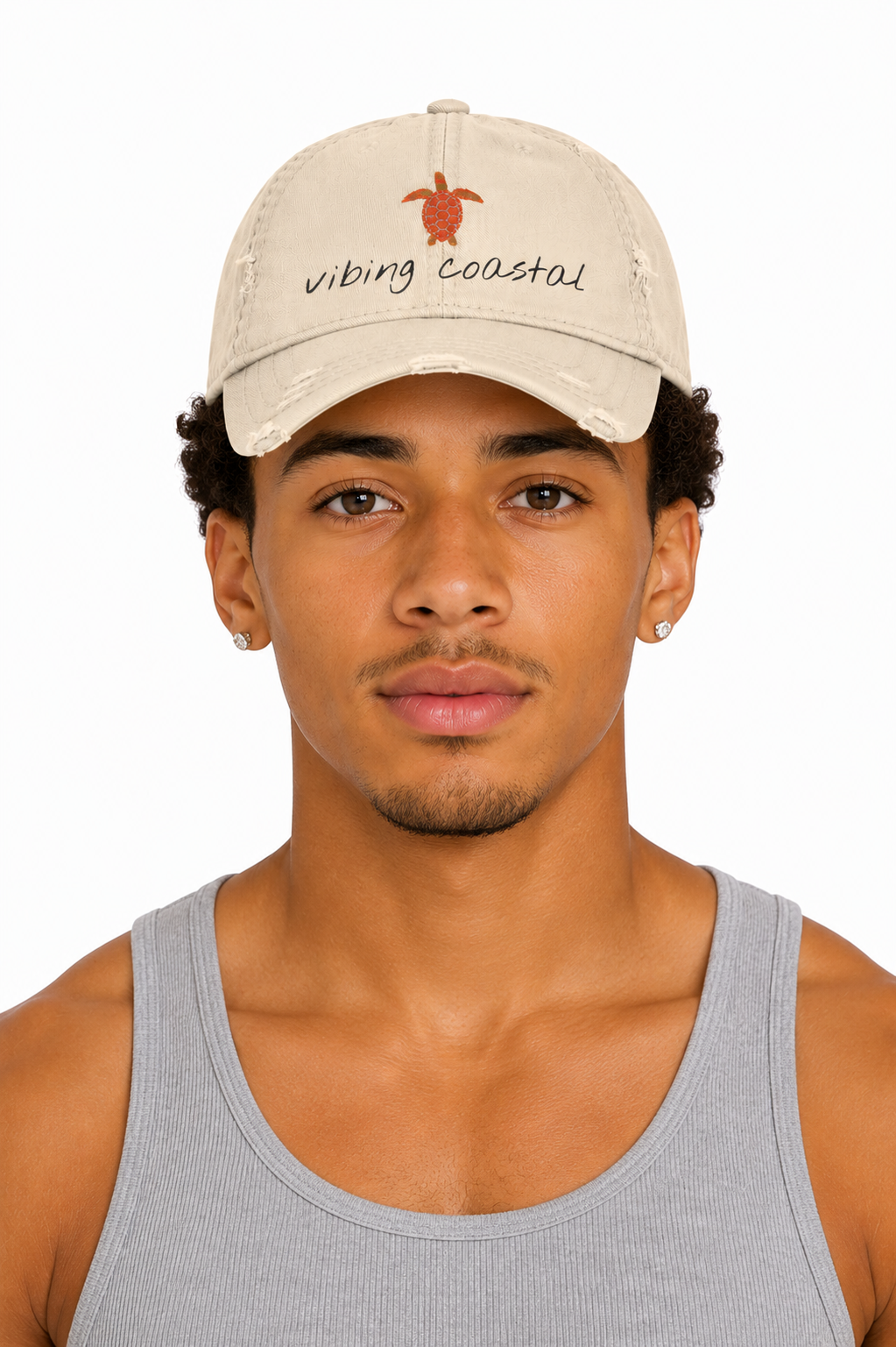 Embroidered Sea Turtle Cap | Coastal Khaki