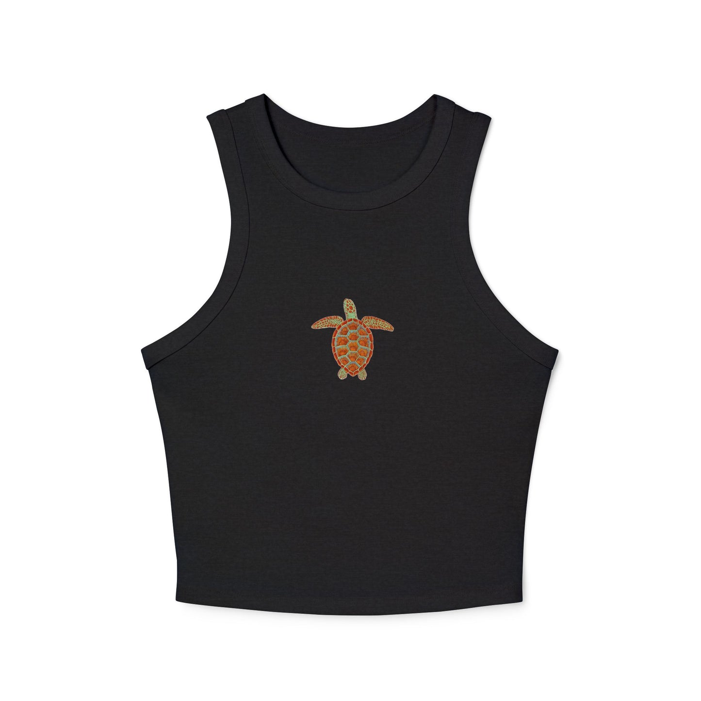 Cropped Fitted Racer Tank | Sea Turtle II