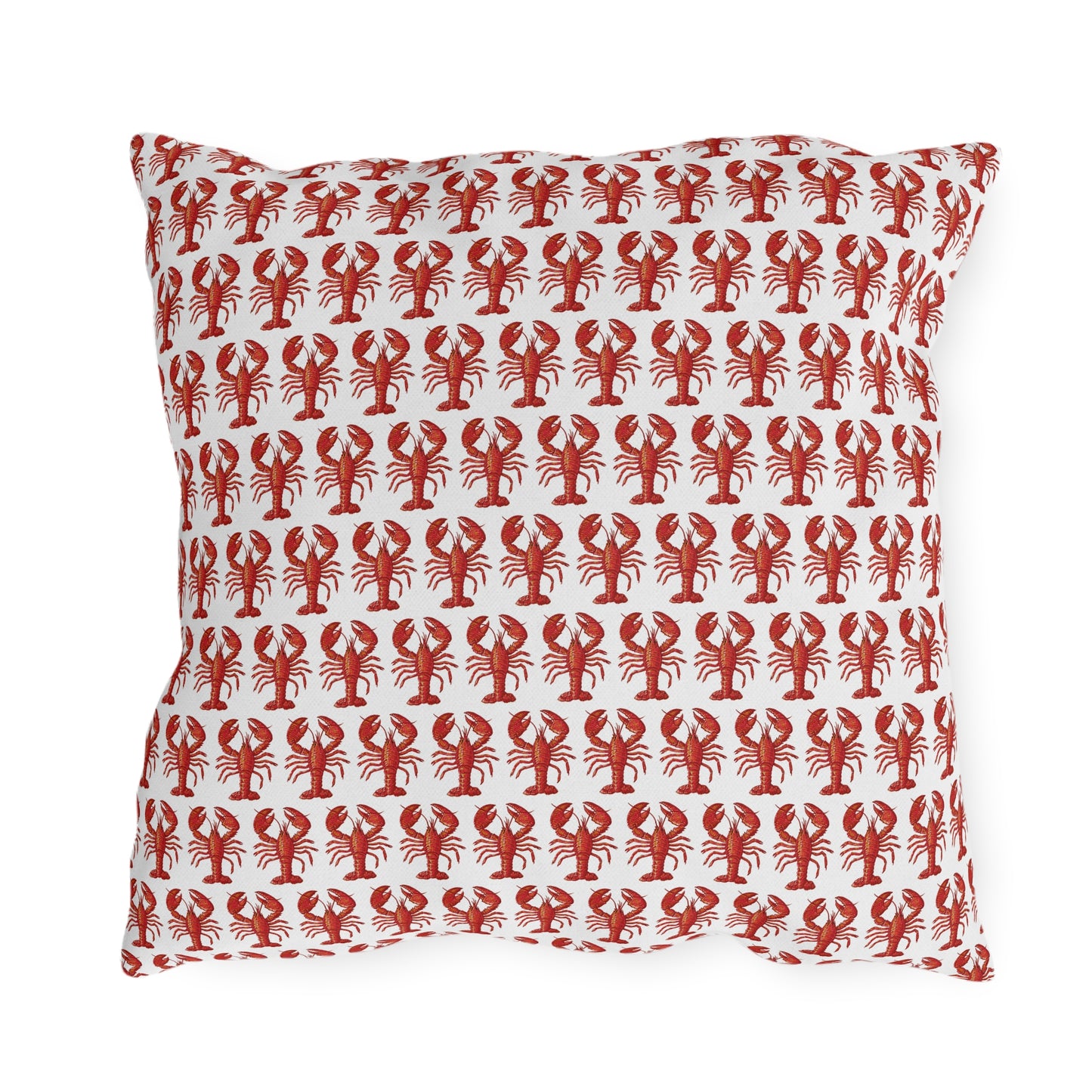 White Outdoor Pillow | 18"x18" | Lobster