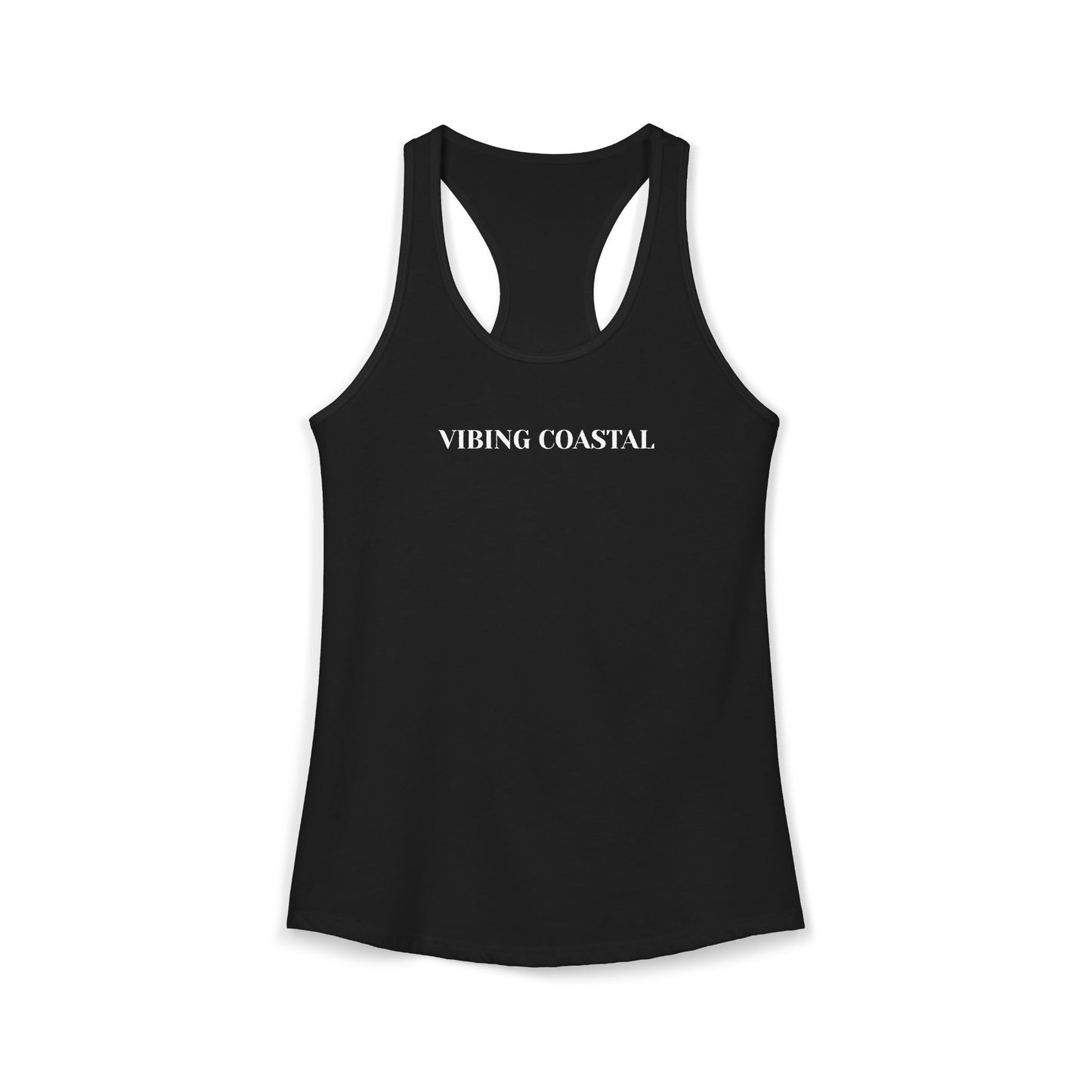 Ideal Racerback Tank - Vibing Coastal - White Lettering