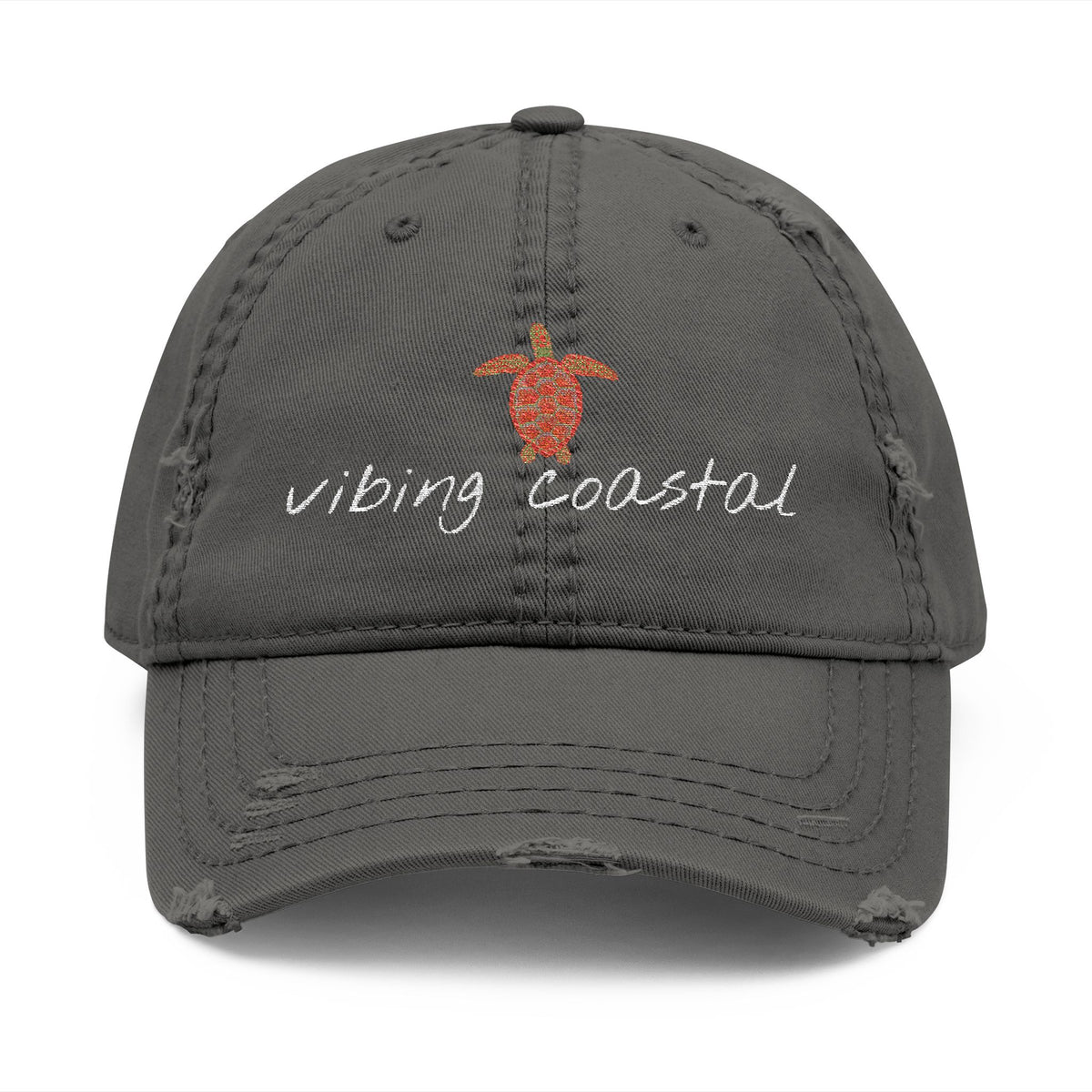 Embroidered Sea Turtle Cap - Jetty Gray