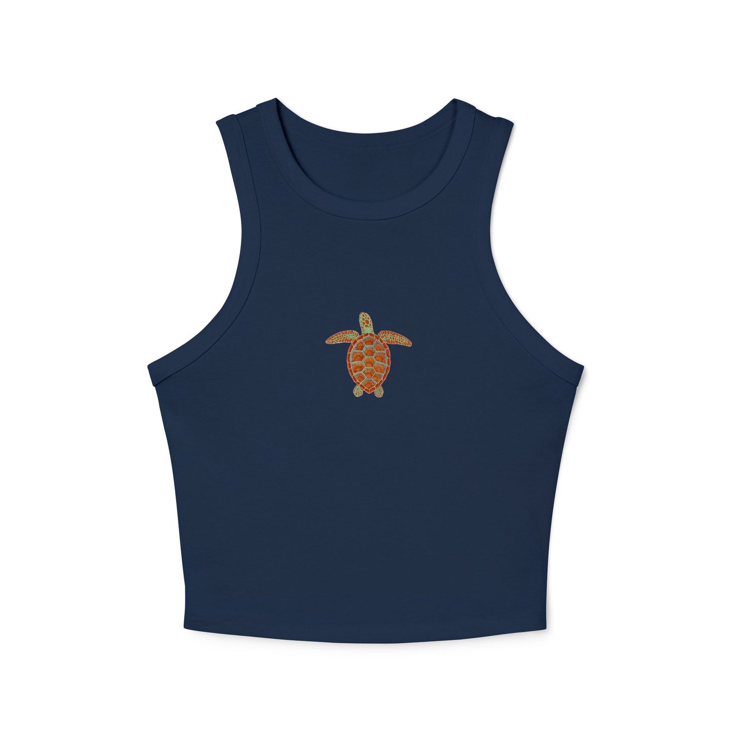 Cropped Fitted Racer Tank | Sea Turtle II