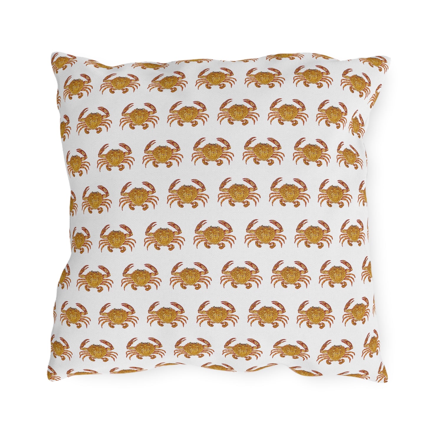White Outdoor Pillow | 18"x18" | Crab