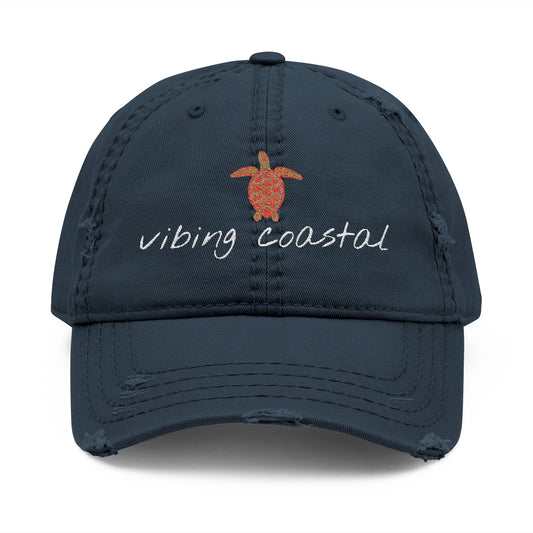 Embroidered Sea Turtle Cap | Dark Tone | Script