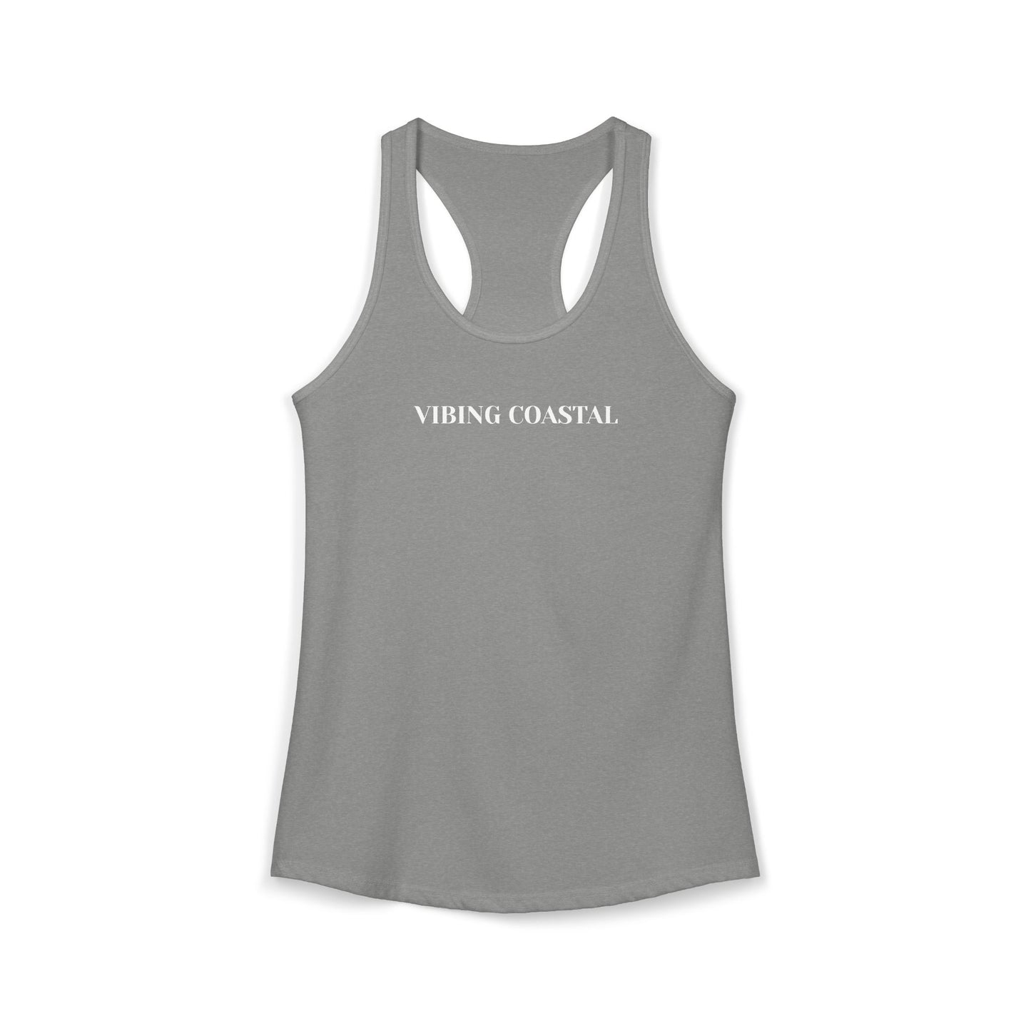 Ideal Racerback Tank - Vibing Coastal - White Lettering