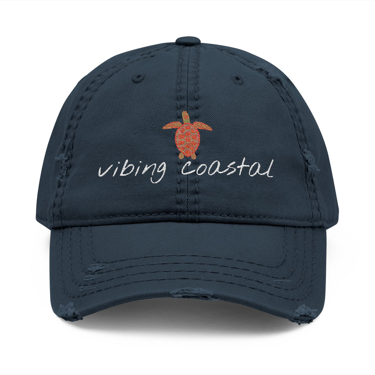 Embroidered Sea Turtle Cap | Nautical Navy