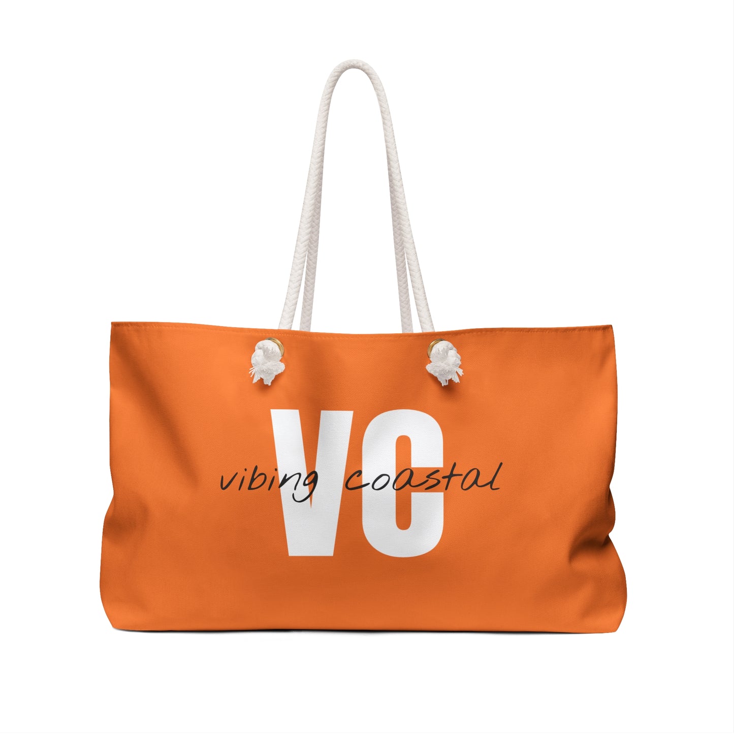 Vibing Coastal Weekender Tote | Orange Citrus
