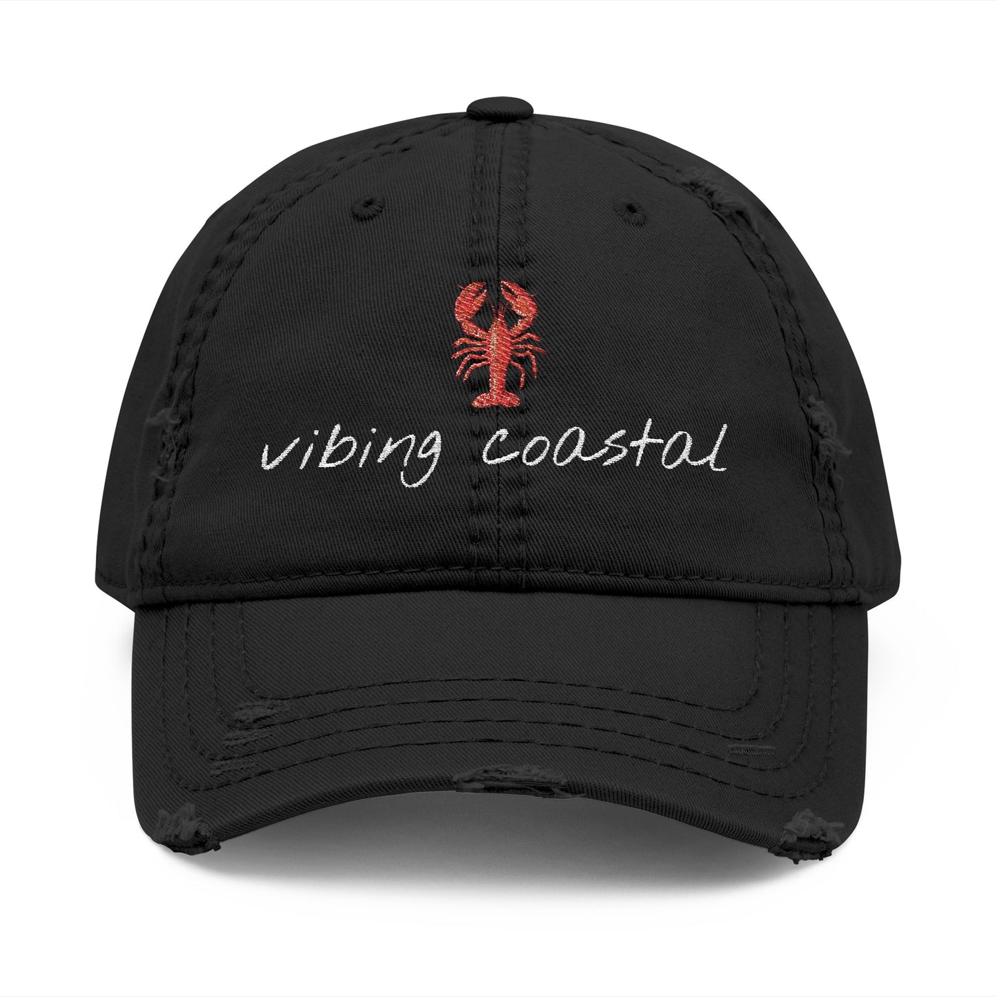 Embroidered Lobster Cap - Beach Night Black