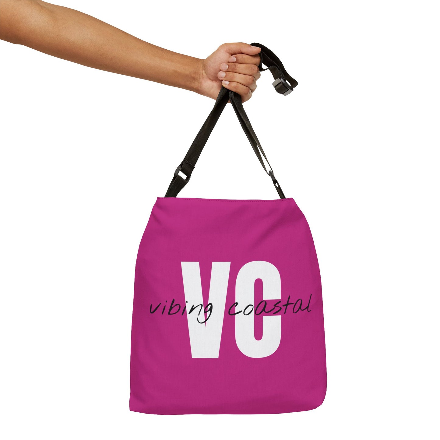 Vibing Coastal Tote Bag | Hot Pink