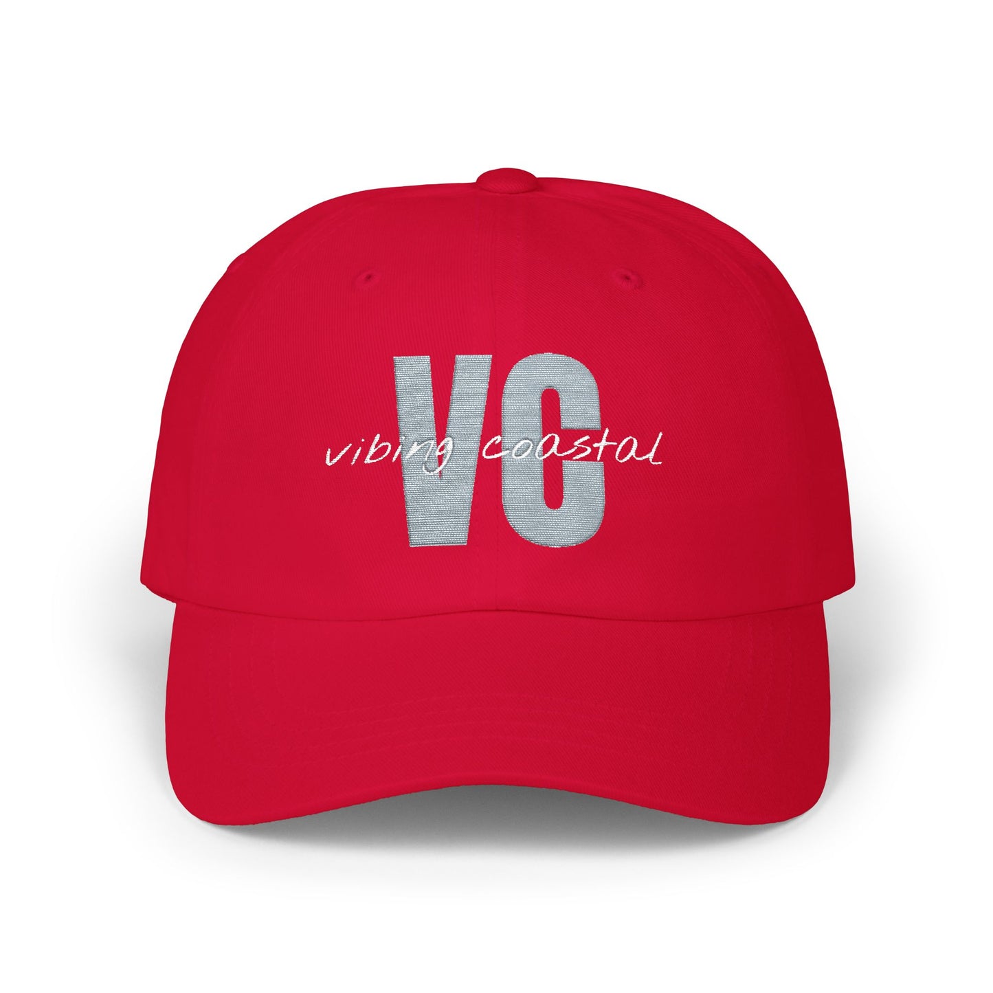 Vibing Coastal VC Logo Cap | Rosehip Red