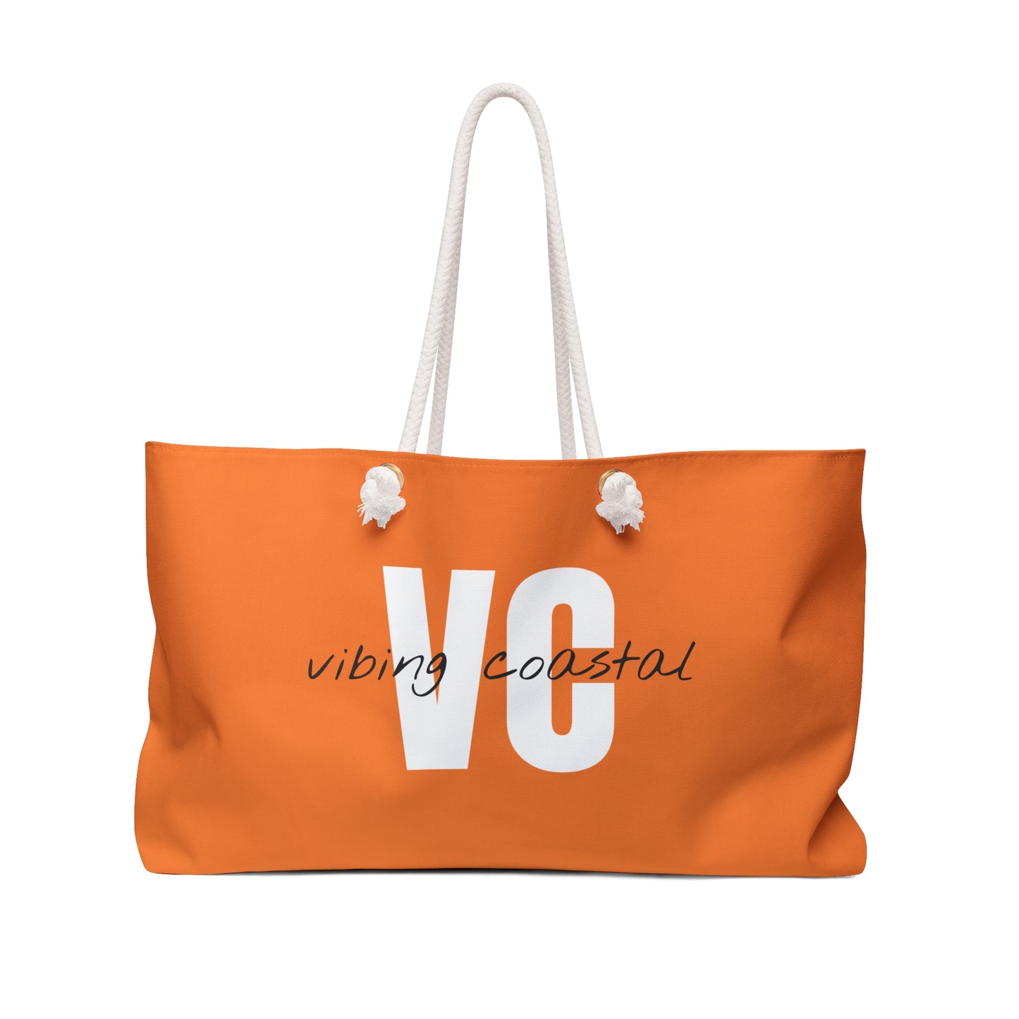 Vibing Coastal Weekender Tote | Orange Citrus