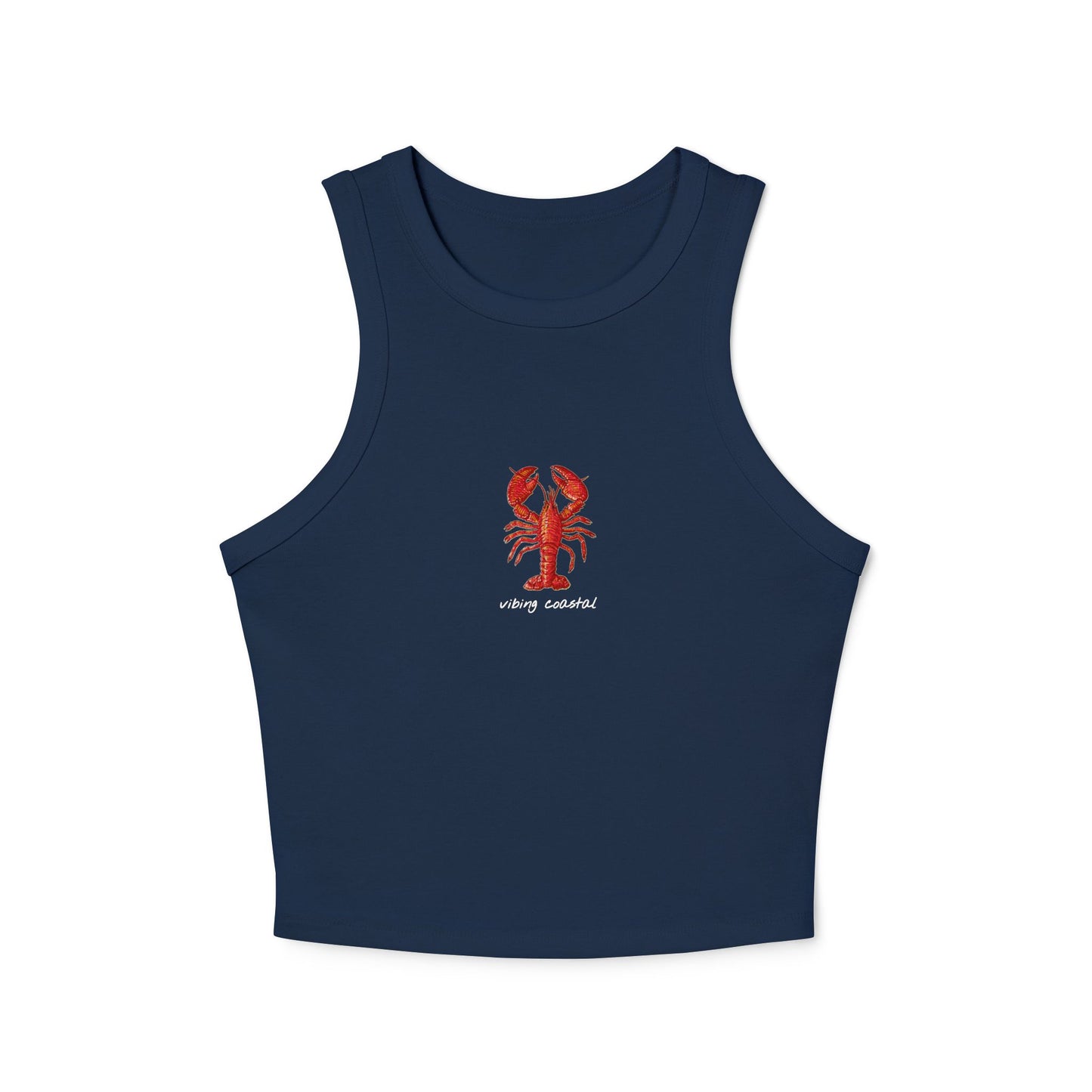 Cropped Fitted Racer Tank Top | Lobster II