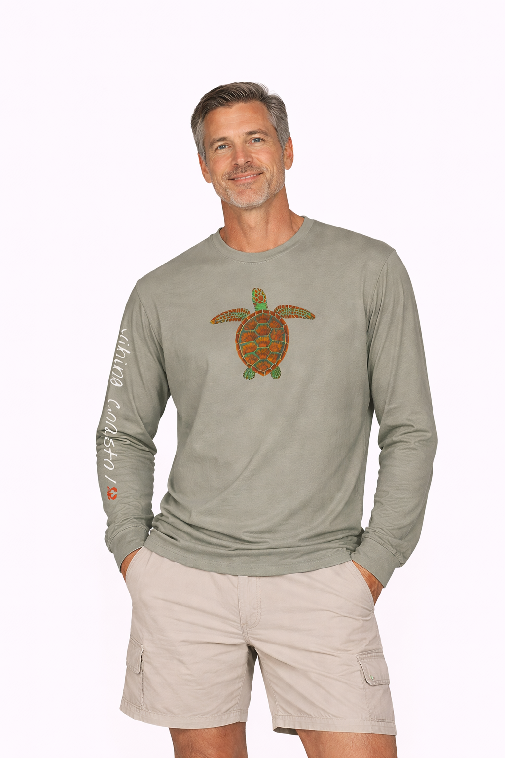 Men's Graphic Long Sleeve Tee | Sea Turtle II