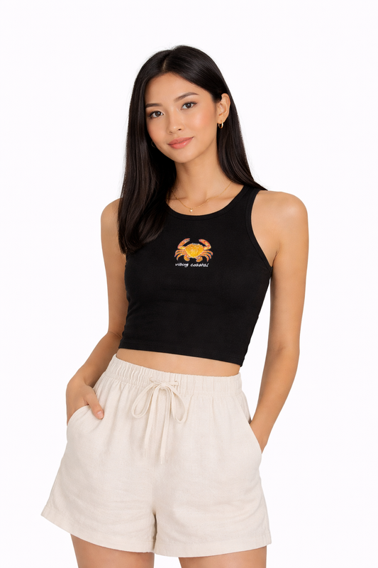Cropped Fitted Racer Tank Top | Crab II