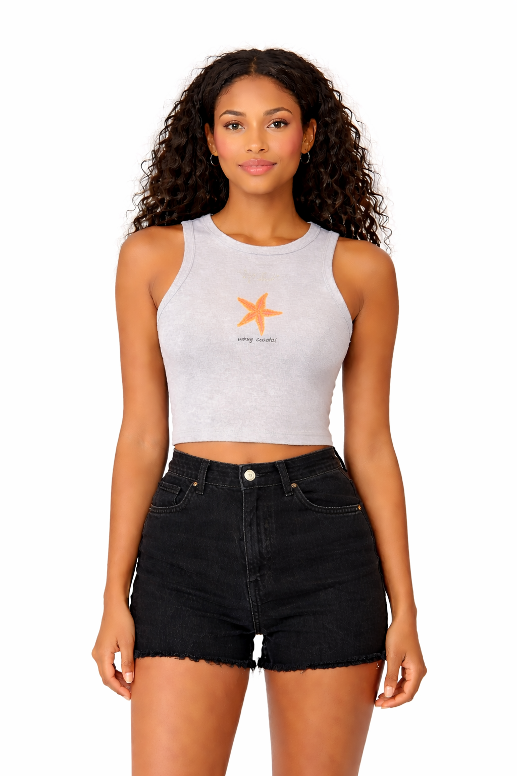 Cropped Fitted Racer Tank | Starfish