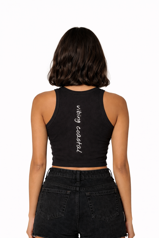 Cropped Fitted Racer Tank Top | Beach Zen + II