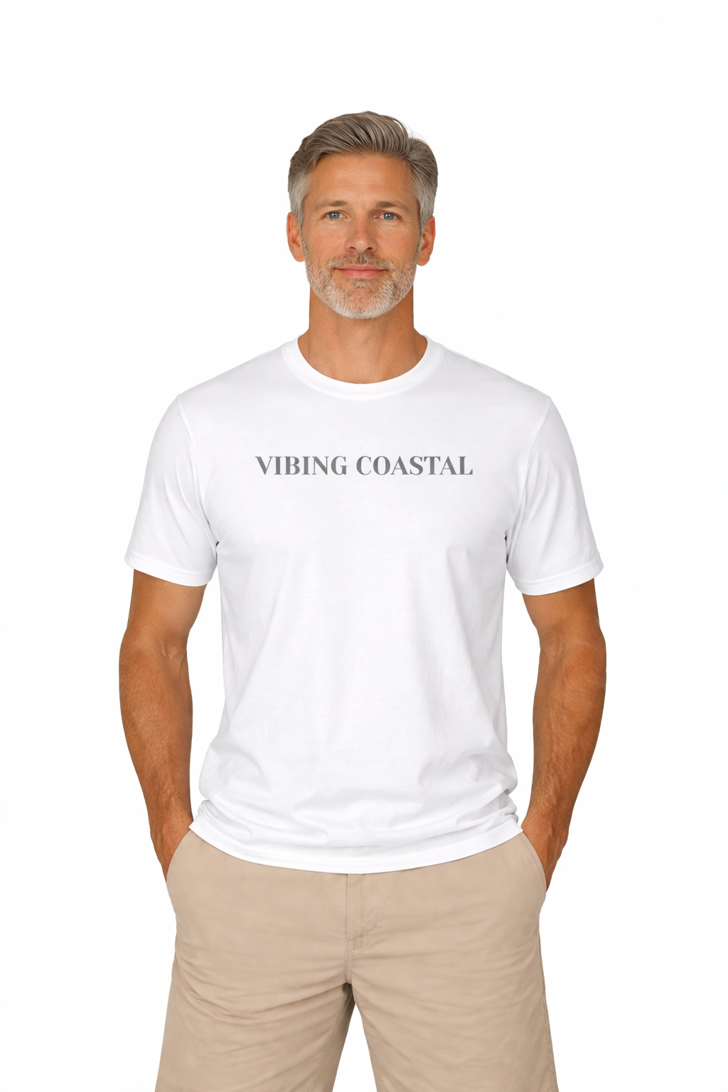 Men's Softstyle T-Shirt | Vibing Coastal | Black Lettering