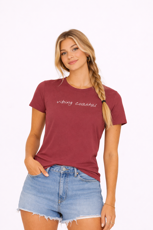 Soft Tee | Vibing Coastal | White Script