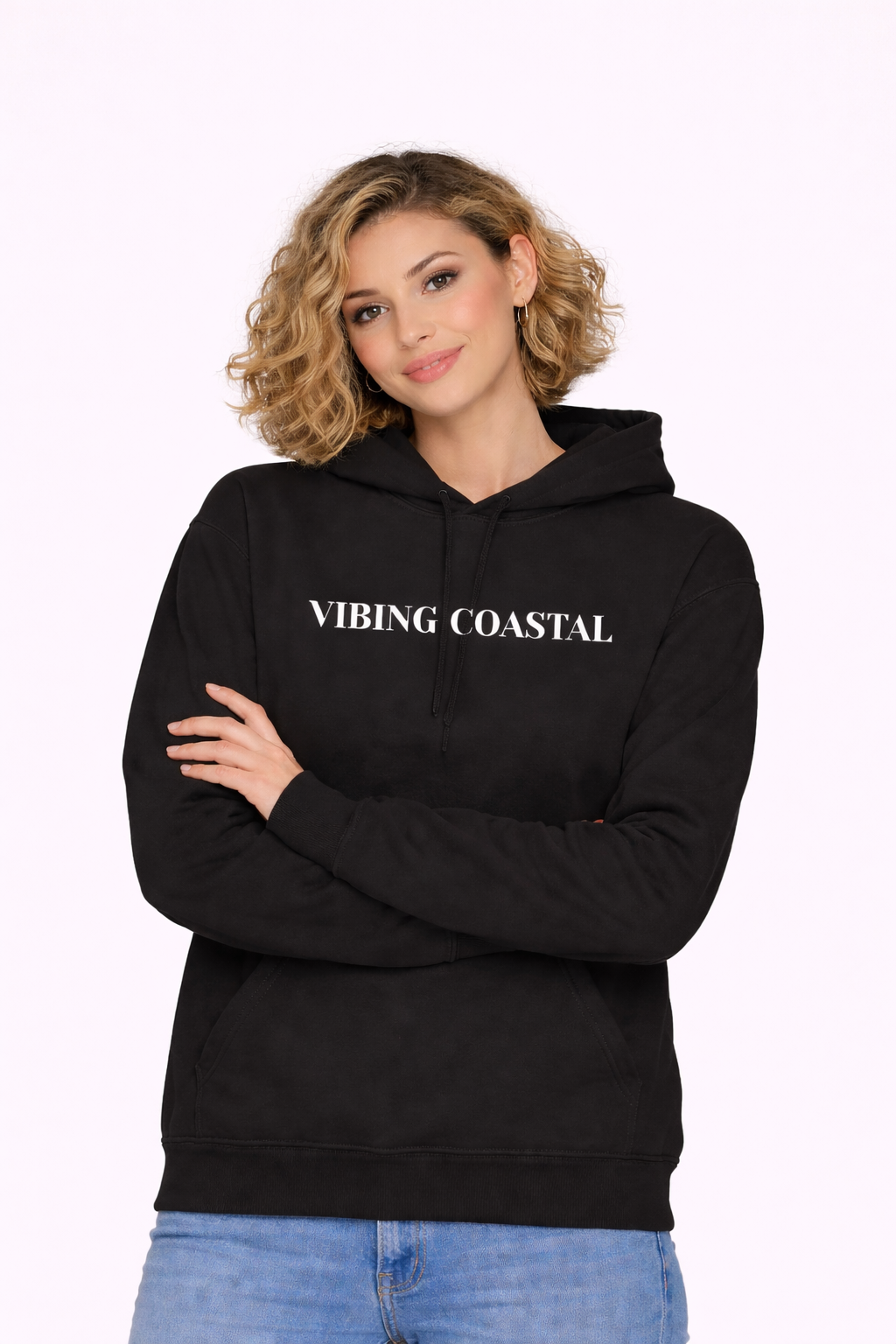 Fav Fleece Hoodie | Vibing Coastal | White Lettering