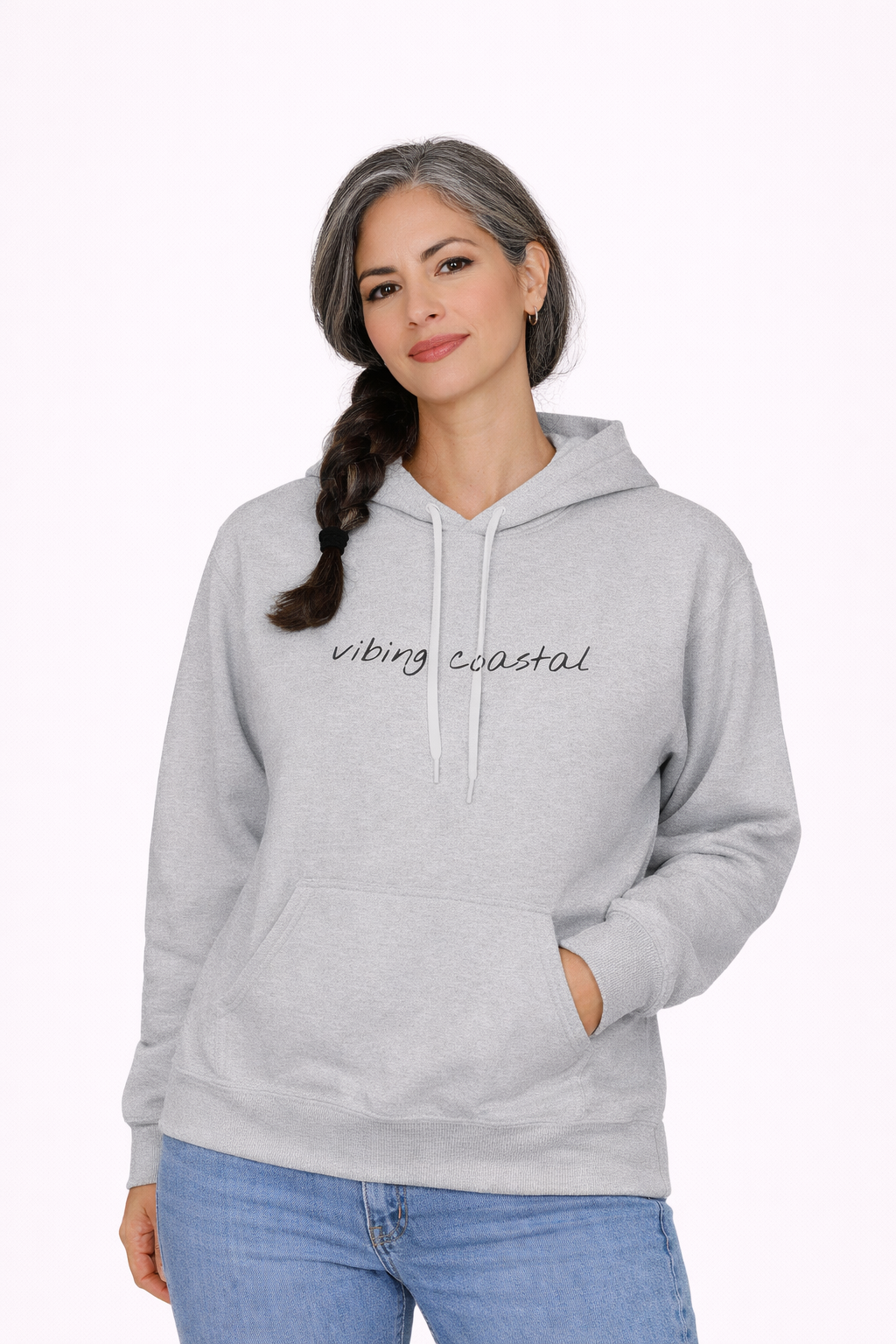 Fav Fleece Hoodie | Vibing Coastal | Black Lettering