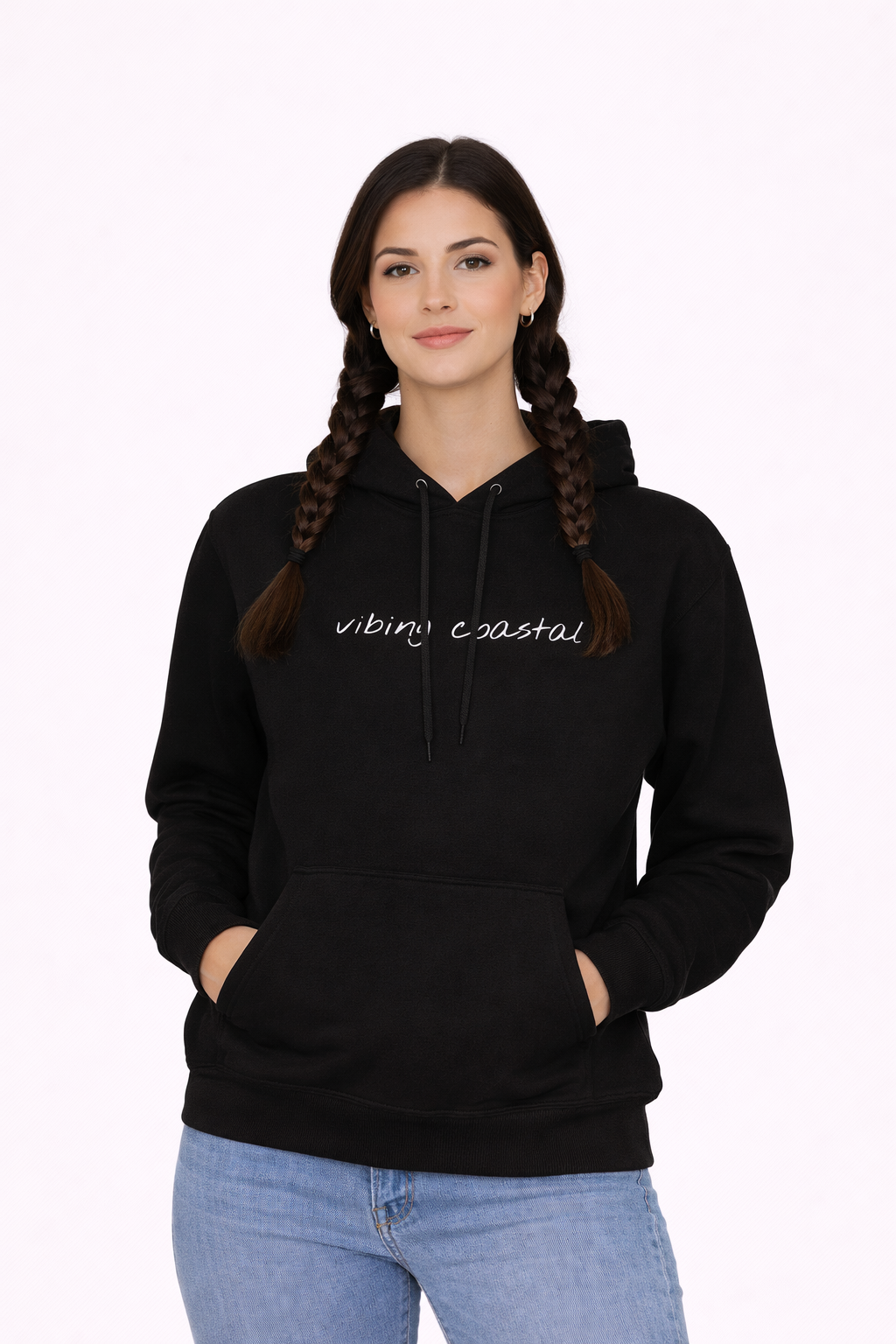 Fav Fleece Hoodie | Vibing Coastal | White Lettering