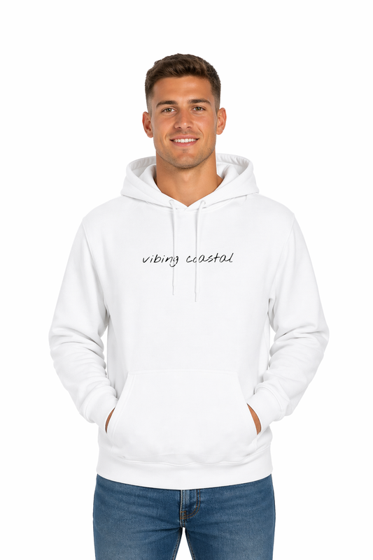Men's Fav Fleece Hoodie | Vibing Coastal | Black Script