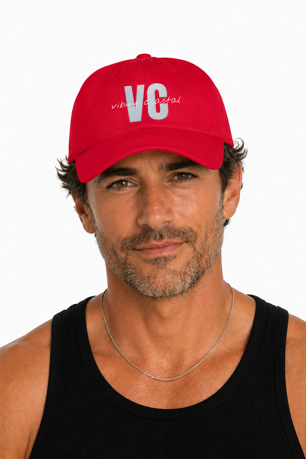 Vibing Coastal VC Logo Cap | Rosehip Red