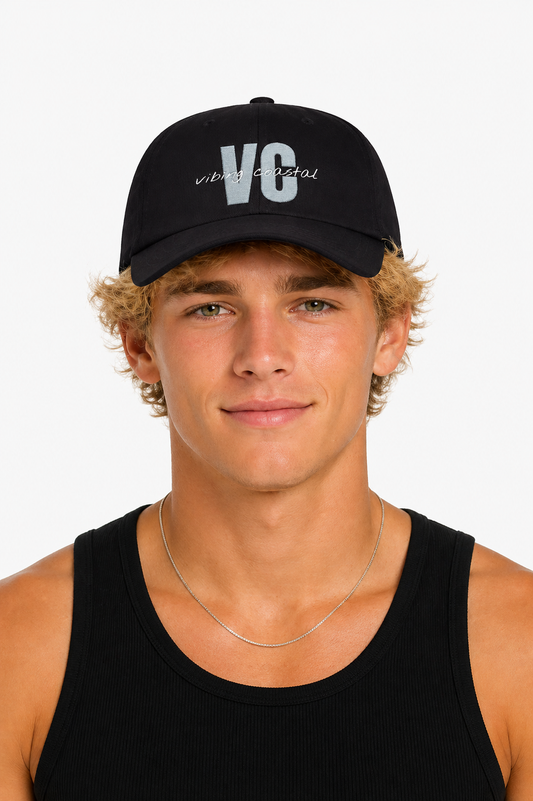 Vibing Coastal VC Logo Cap | Beach Night Black