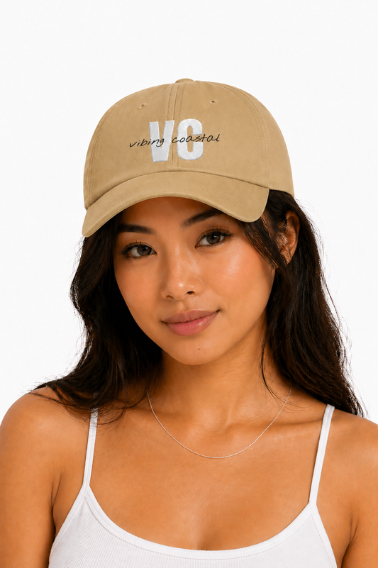 Vibing Coastal VC Logo Cap | Sand