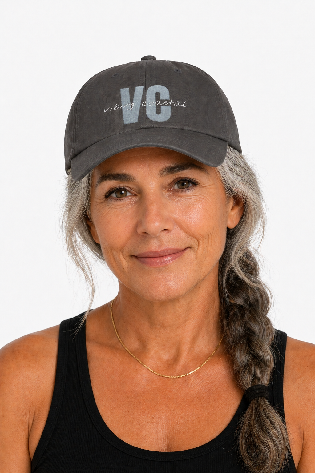 Vibing Coastal VC Logo Cap | Jetty Gray