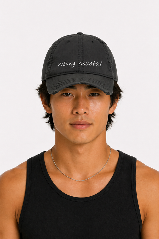 Vibing Coastal + Lobster Tab Cap | Beach Night Black
