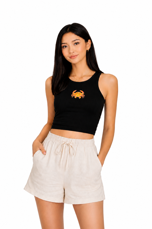 Cropped Fitted Racer Tank Top | Crab II