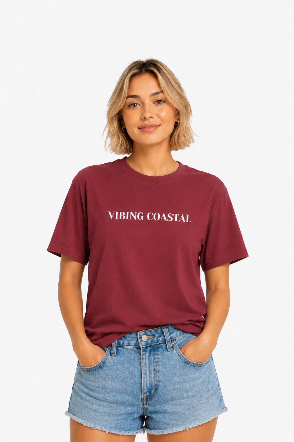 Softstyle T-shirt | Vibing Coastal | White Lettering