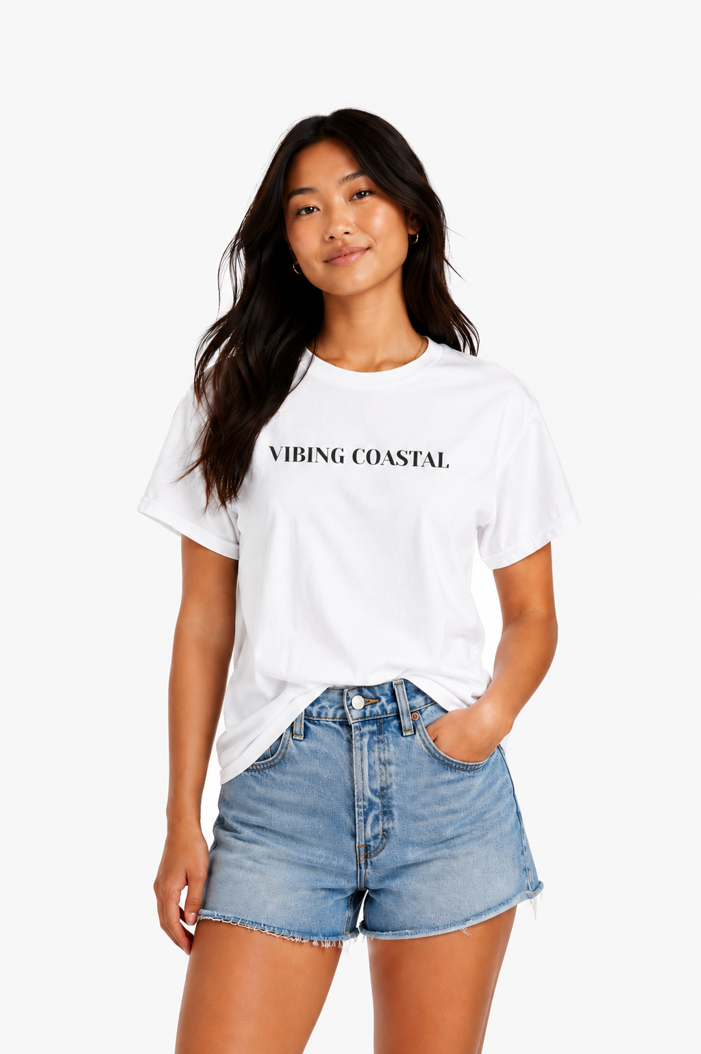 Softstyle T-Shirt | Vibing Coastal | Black Lettering