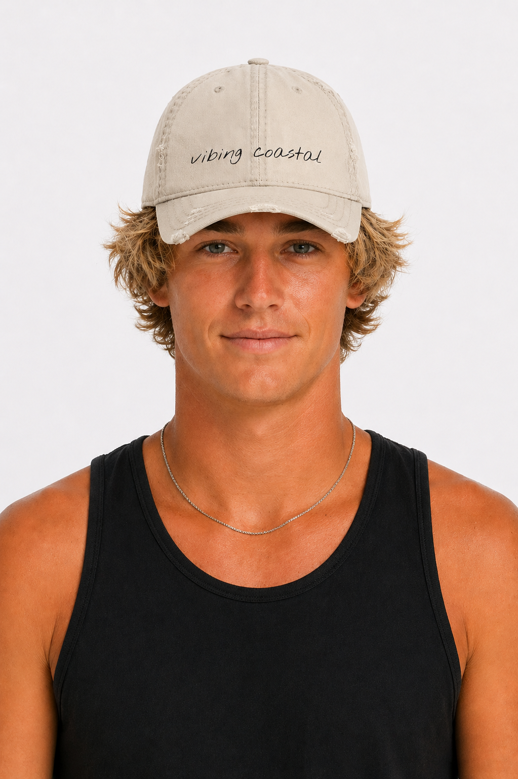 Vibing Coastal + Lobster Back Tab Cap | Coastal Khaki