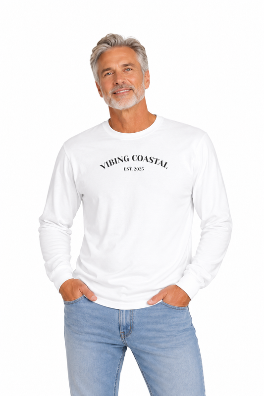 Men's Ultra Cotton Long Sleeve Tee | Vibing Coastal EST 2025