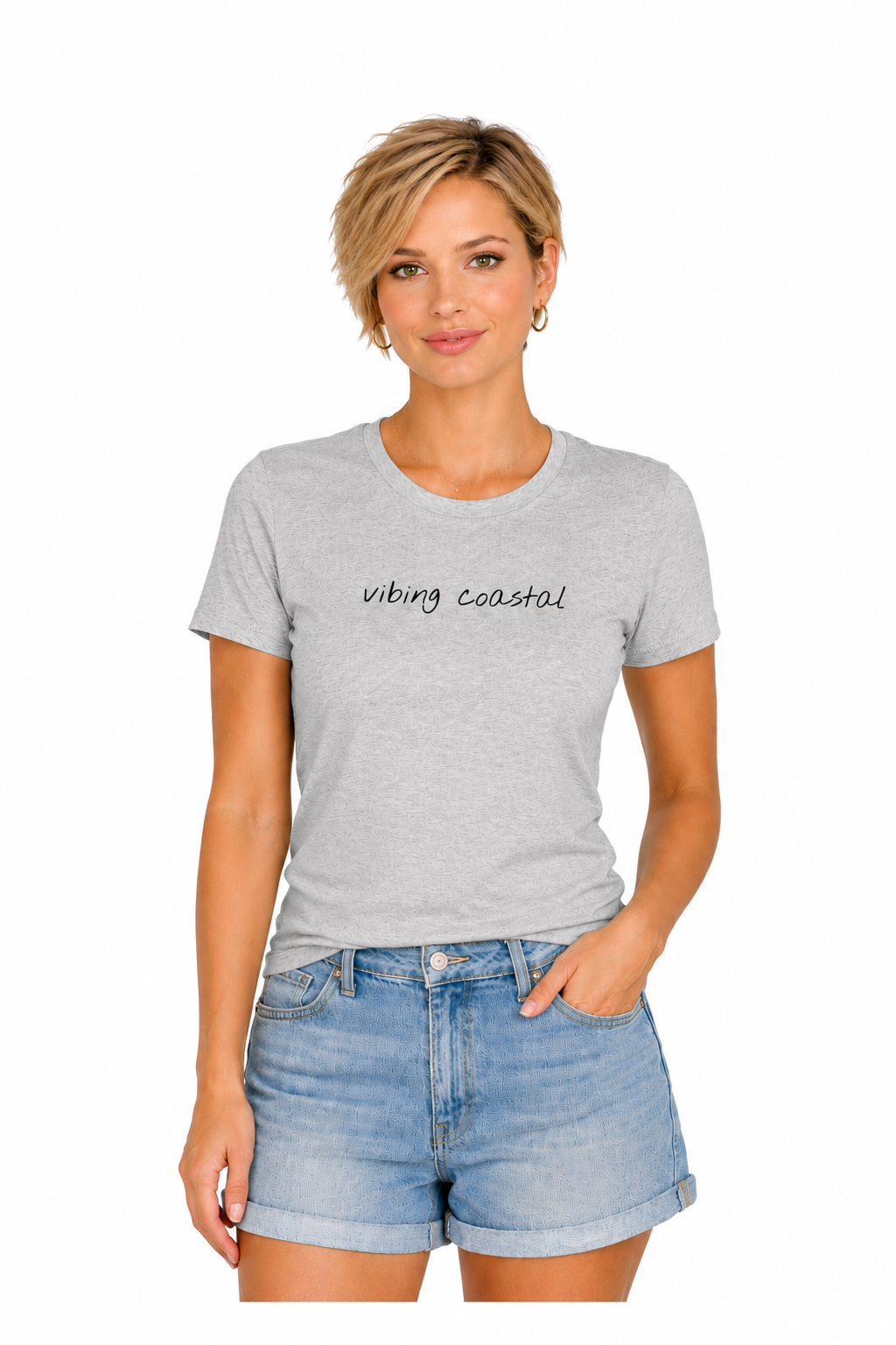 Fav Fitted Tee | Vibing Coastal | Black Script