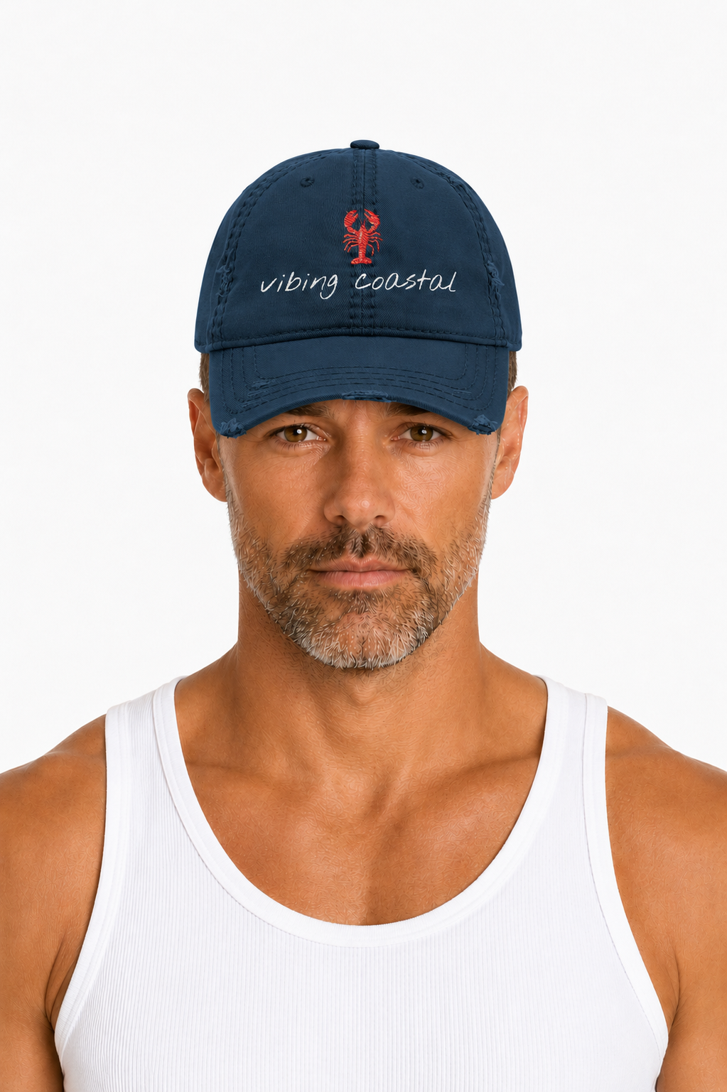 Embroidered Lobster Cap | Nautical Navy