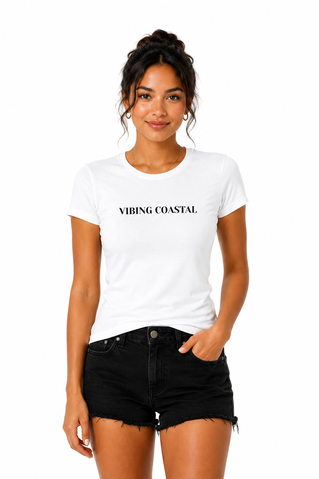Fav Fitted Tee | Vibing Coastal | Black Lettering