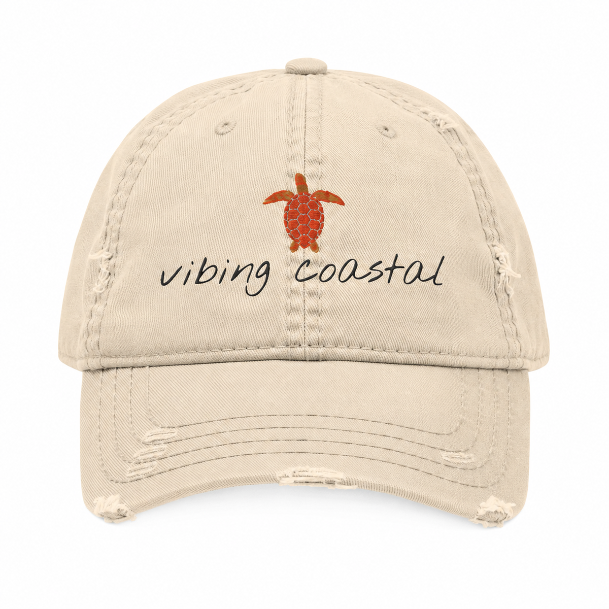 Embroidered Sea Turtle Cap | Coastal Khaki