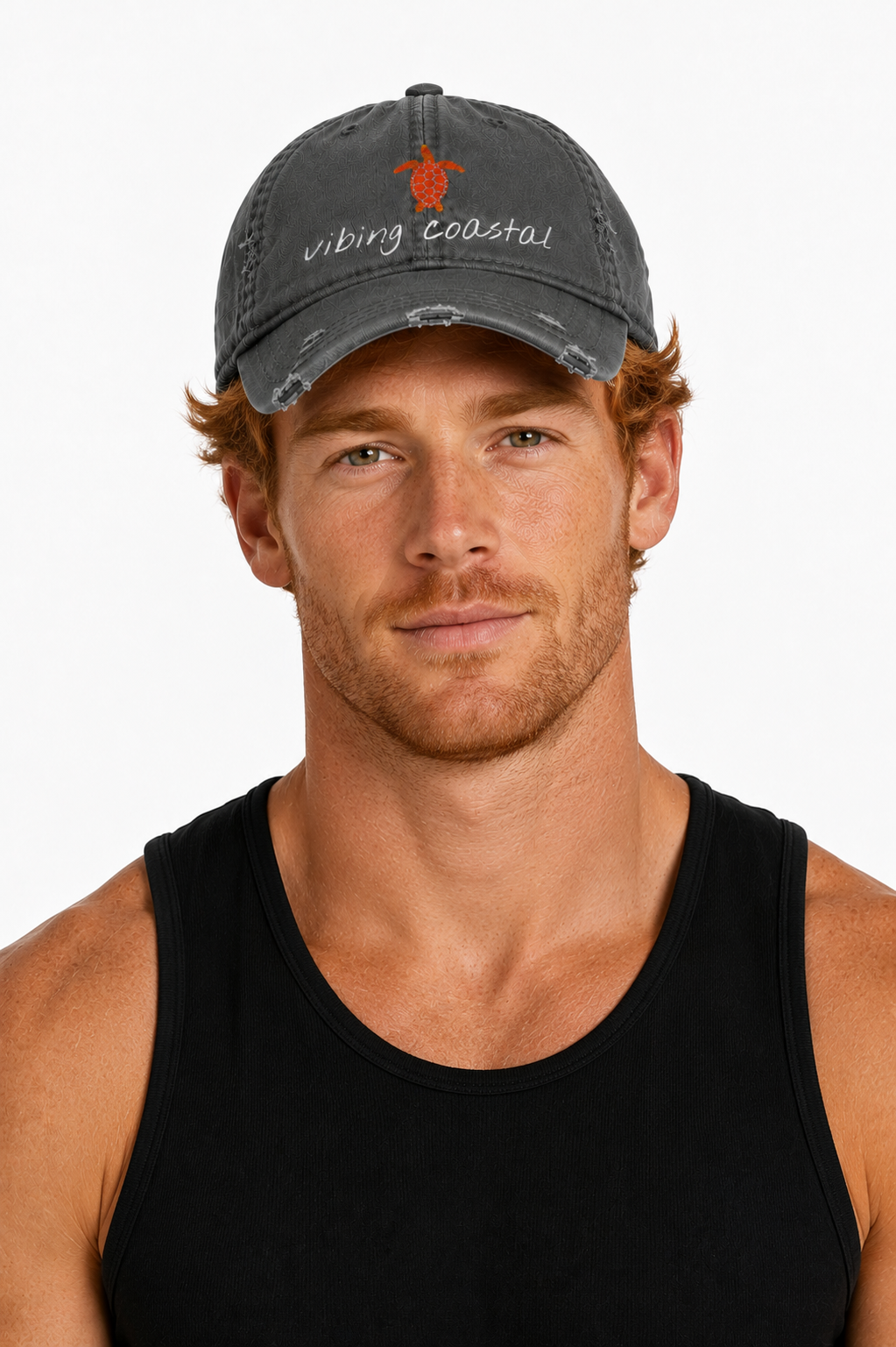Embroidered Sea Turtle Cap - Jetty Gray