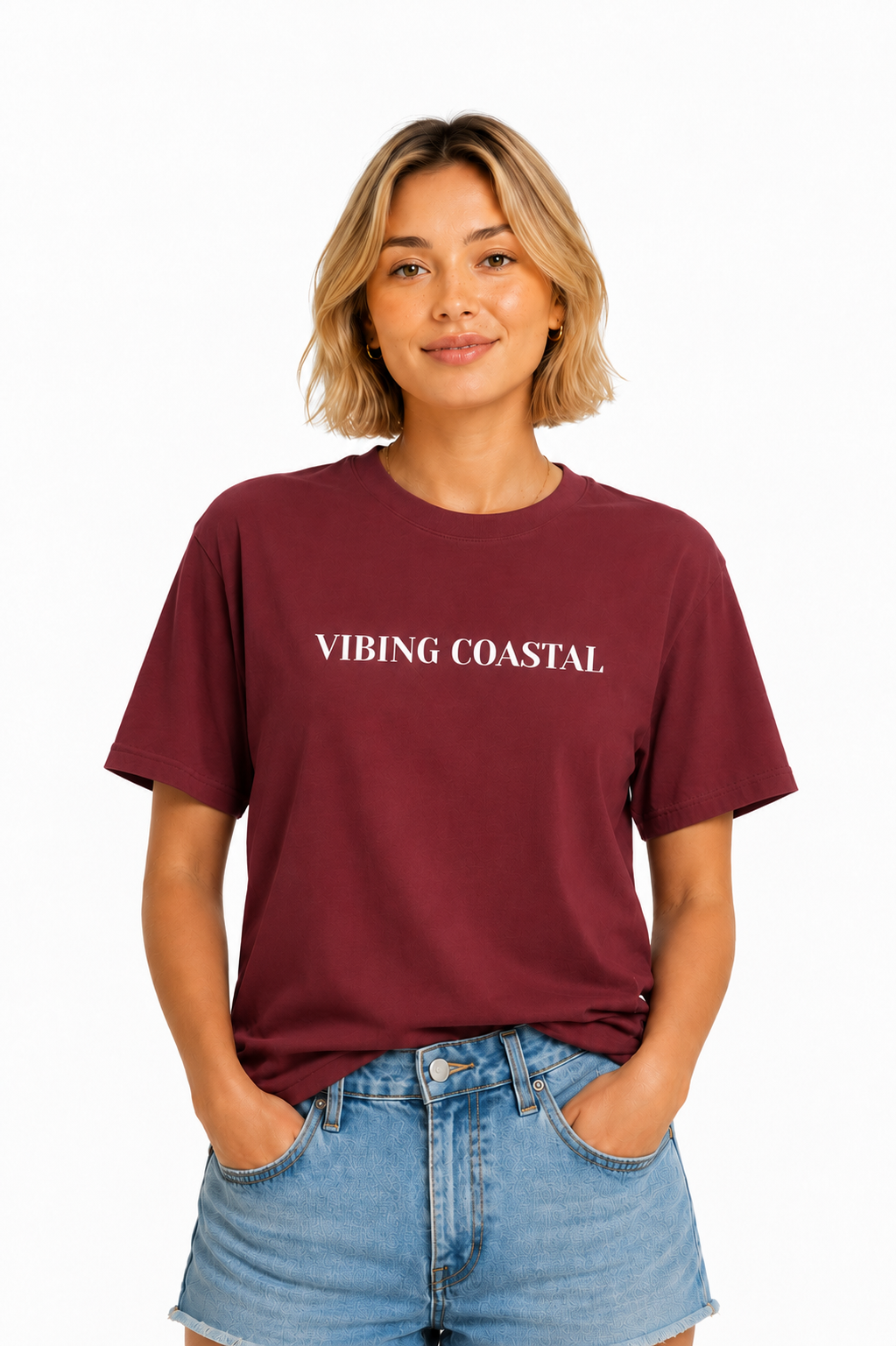 Softstyle T-shirt | Vibing Coastal | White Lettering