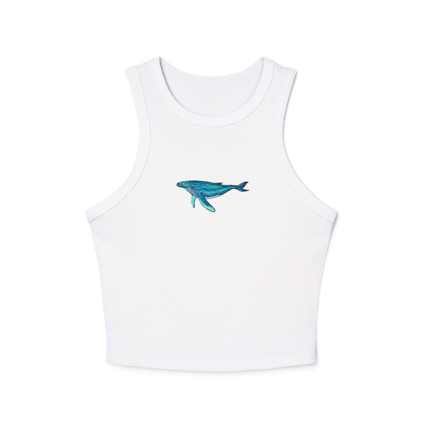 Cropped Fitted Racer Tank |  Whale